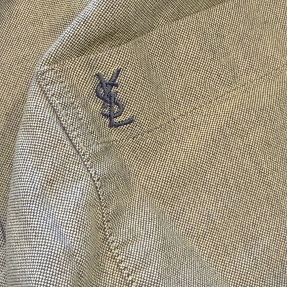 Yves Saint Laurent Sky Blue Collared Button Down Men’s Shirt - Picture 5 of 8